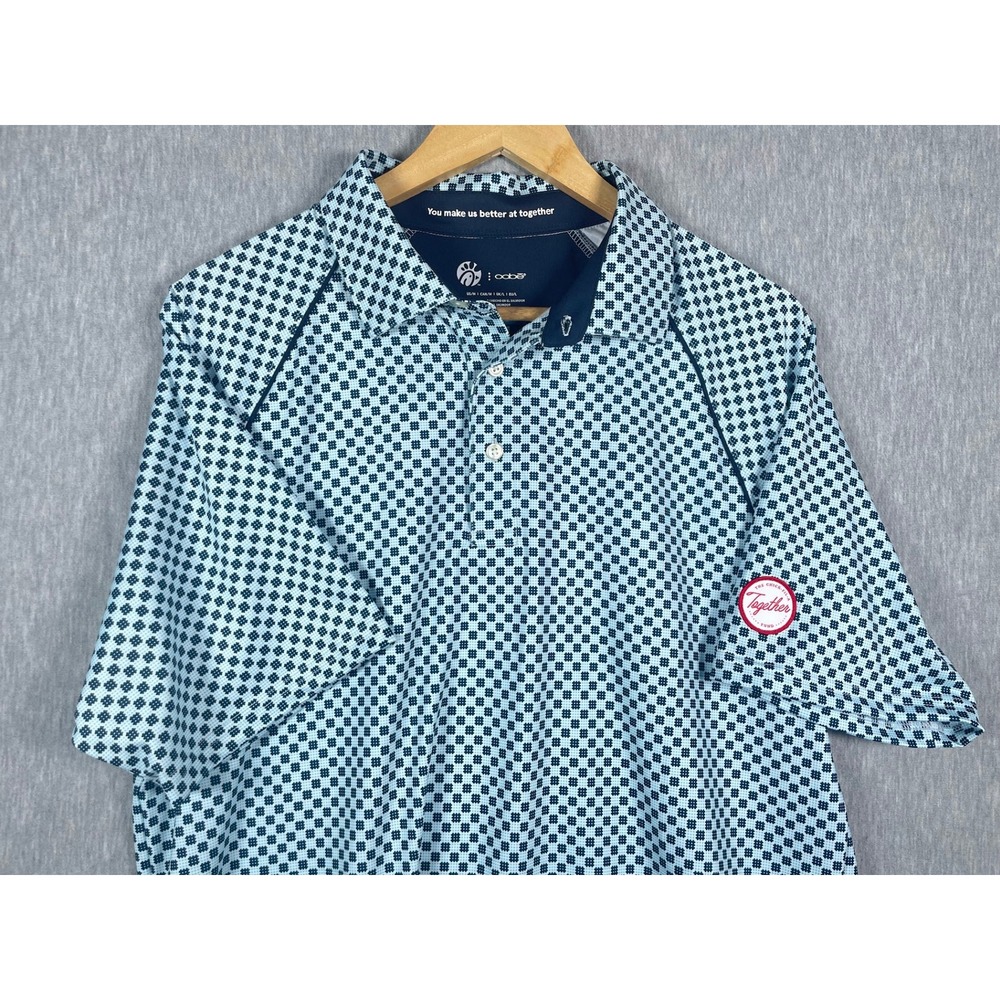 Oobe Chick-fil-A Together Fund Polo Shirt Mens Medium Blue Geometric Uniform